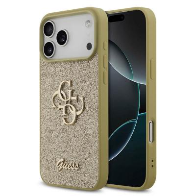GUESS  Coque 4G Metal Logo Glitter Apple iPhone 17 Pro - Dor&eacute;