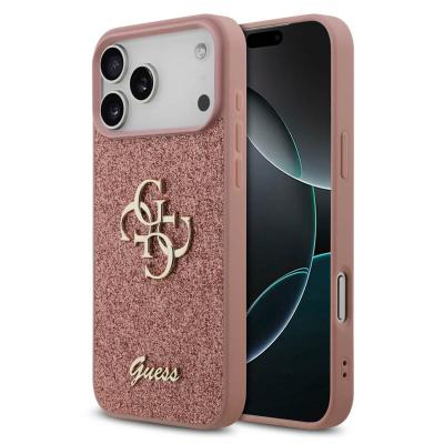 GUESS  Coque 4G Metal Logo Glitter Apple iPhone 17 Pro Max - Rose