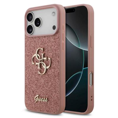 GUESS  Coque 4G Metal Logo Glitter Apple iPhone 17 Pro - Rose