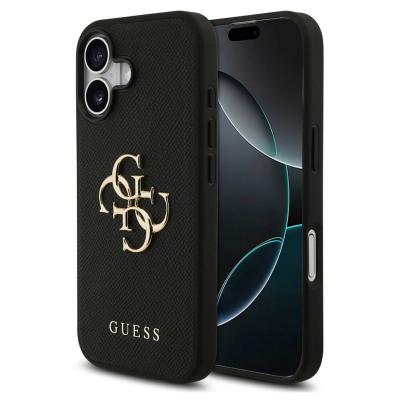 Guess Coque Big 4G Logo Grained pour Apple iPhone 17 - Noir - Neuf