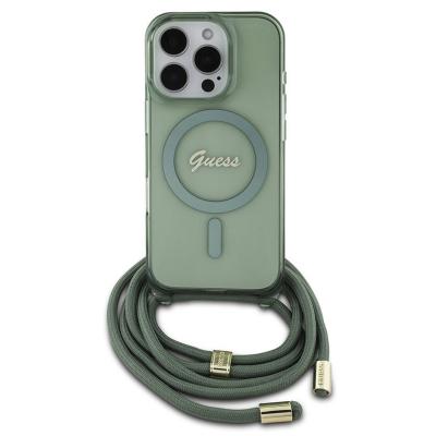 GUESS  Coque MagSafe IML avec crossbody cord Apple iPhone 16 Pro - Vert