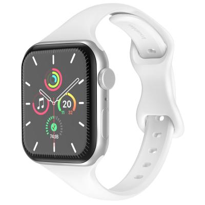 IMOSHION  Bracelet slim en silicone Apple Watch Series 1 t/m 11 / SE / Ultra (44/45/46/49 mm) - Blanc