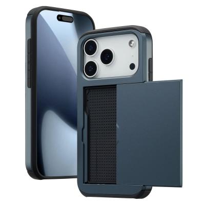 IMOSHION  Coque arri&egrave;re avec porte-cartes Apple iPhone 17 Pro - Bleu fonc&eacute;