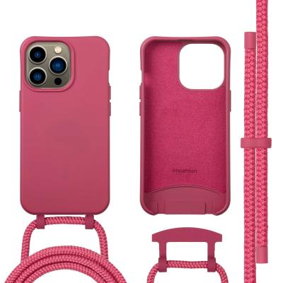 IMOSHION  Coque arri&egrave;re Color avec cordon amovible et MagSafe Apple iPhone 13 Pro - Raspberry