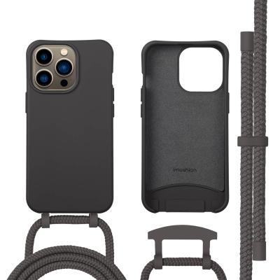 IMOSHION  Coque arri&egrave;re Color avec cordon amovible et MagSafe Apple iPhone 13 Pro - Black Coffee