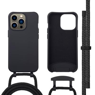 IMOSHION  Coque arri&egrave;re Color avec cordon amovible et MagSafe Apple iPhone 13 Pro - Noir