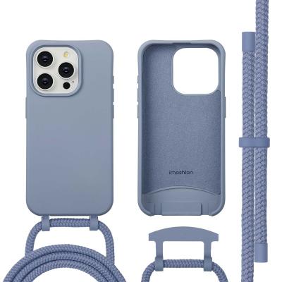 imoshion Coque arri&egrave;re Color avec cordon amovible et MagSafe Apple iPhone 15 Pro - Ash Blue