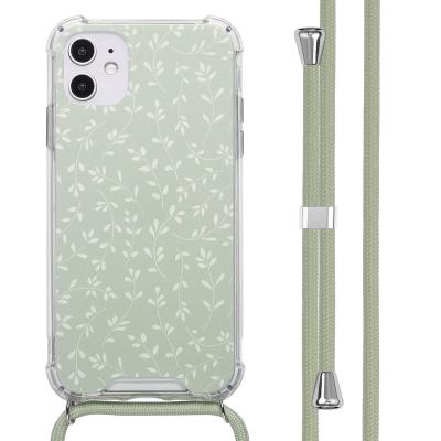 IMOSHION Coque pour iPhone 11 Plastique Smoke Vert Fleurs