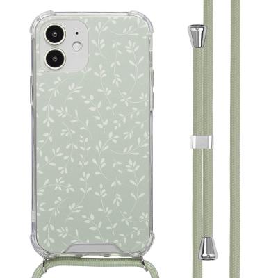 Coque pour iPhone 12, iPhone 12 Pro Plastique Smoke Vert Fleurs