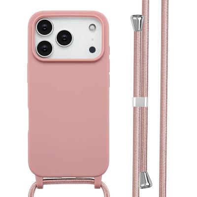 IMOSHION  Coque en silicone avec cordon Apple iPhone 17 Pro - Sand Pink