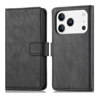 IMOSHION Coque pour iPhone 17 Pro Max Similicuir Noir