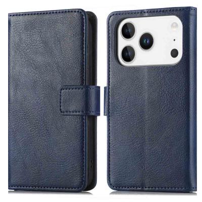 IMOSHION Coque pour iPhone 17 Pro Similicuir Dark Blue
