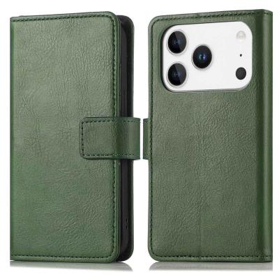 IMOSHION Coque pour iPhone 17 Pro Max Similicuir Vert