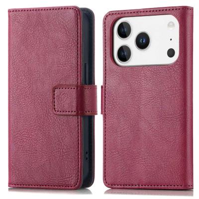 IMOSHION Coque pour iPhone 17 Pro Max Similicuir Bordeaux