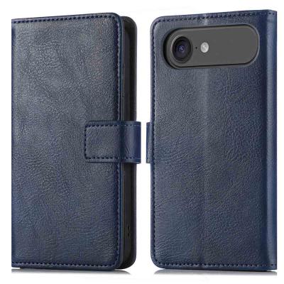 IMOSHION Coque pour iPhone 17 Air Similicuir Dark Blue