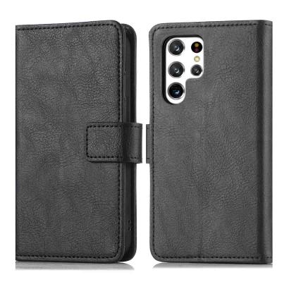 IMOSHION Coque pour Samsung Galaxy S22 Ultra Similicuir Noir