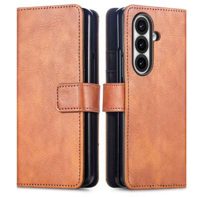 IMOSHION Coque pour Samsung Galaxy Z Fold 7 Similicuir Marron
