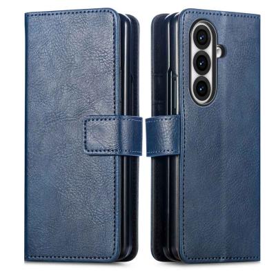 IMOSHION Coque pour Samsung Galaxy Z Fold 7 Similicuir Bleu fonc&eacute;