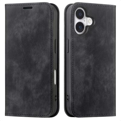 IMOSHION  &Eacute;tui de t&eacute;l&eacute;phone portefeuille Slim Apple iPhone 16 - Noir