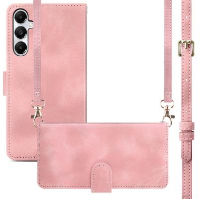 IMOSHION Coque adapt&eacute; &agrave; Samsung Galaxy A17 (5G) -  Etui de t&eacute;lephone portefeuille avec cordon - Rose