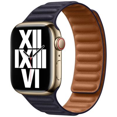 APPLE  Watch Leather Link - Taille S/M - Ink