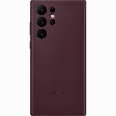 SAMSUNG  Coque en cuir Galaxy S22 Ultra - Burgundy