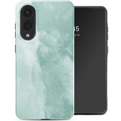 SELENCIA Coque pour Samsung Galaxy S25 Edge Plastique Marbre Grayed Jade