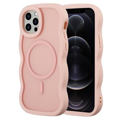 SELENCIA  Coque arri&egrave;re Wavy avec MagSafe Apple iPhone 12 (Pro) - Soft Pink