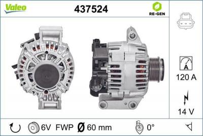 VALEO Alternateur REMANUFACTURED PREMIUM 437524 