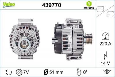 VALEO  Alternateur pour MERCEDES-BENZ: Classe E, Classe ML, Classe CLS, Classe GL (Ref: 439770)