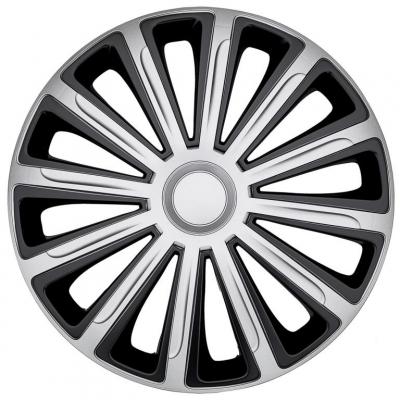 CAR + Car Plus enjoliveurs Alaska 15 pouces ABS argent / noir ensemble de 4
