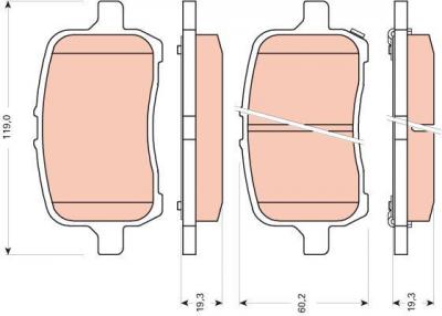 TRW Kit de plaquettes de frein frein &agrave; disque GDB1755 