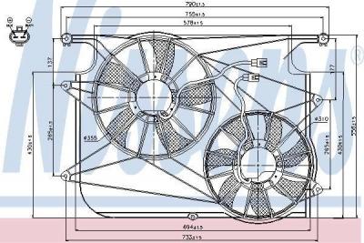 NISSENS  Ventilateur (refroidissement moteur) 85610 CHEVROLET CAPTIVA