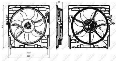 NRF Ventilateur de refroidissement du moteur  B.V. 47864