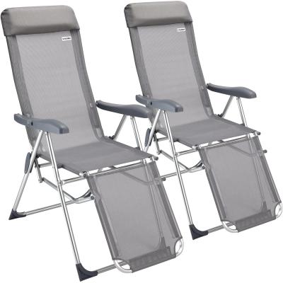 CASARIA Set de 2 chaise &agrave; dossier haut en aluminium pliables