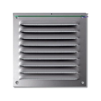 AUTOGYRE  - Grille m&eacute;tallique &agrave; persienne + moustiquaire - 100 x 100 mm