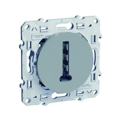 SCHNEIDER ELECTRIC  SC5S53A496 Prise t&eacute;l&eacute;phone conjoncteur T Odace Alu