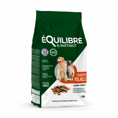 EQUILIBRE ET INSTINCT  - Croquettes grand chien adulte volaille fraiche