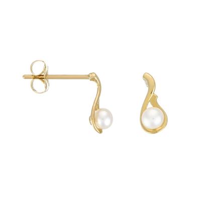 INSTANT D OR Instant d'Or - Boucles d'oreilles Goutte Perl&eacute;e perle blanche or jaune 
