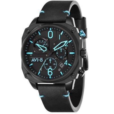 AVI 8 Montre Avi-8 AV-4052-05 - Hawker Hunter Cuir Acier Noir Avi-8