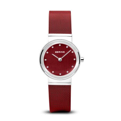 BERING Montre Femme  Milanais Rouge Petit Mod&egrave;le