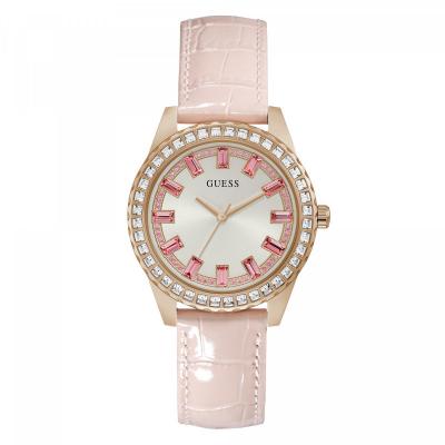 GUESS  Femmes Analogique Quartz Montre avec Bracelet en Cuir GW0032L2