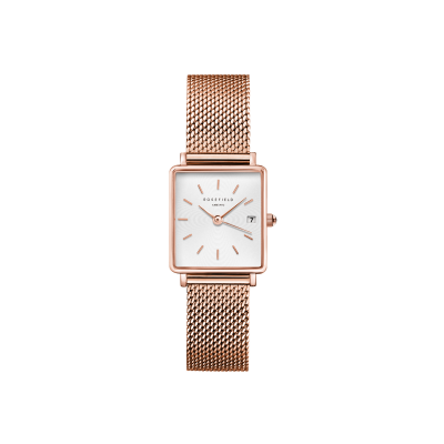 ROSEFIELD Montre Femme  Boxy XS - QMWMRG-Q040 Bracelet Acier Dor&eacute; rose