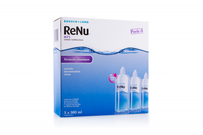 BAUSCH & LOMB Renu MPS - Multi Purpose Solution 3X360ml,3 flacons de 360ml + 3 etuis