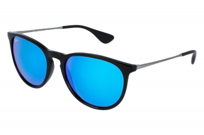 RAY BAN Ray-ban erika noir vert miroit&eacute; bleu - medium-large