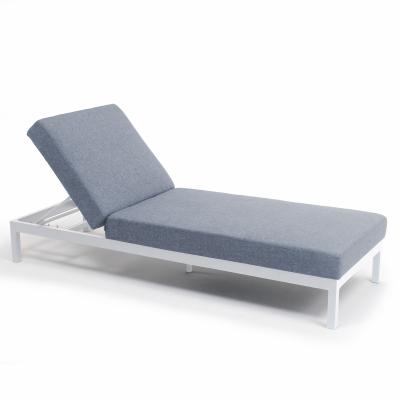 OVIALA Bain de soleil avec coussin  Galapagos Aluminium Blanc