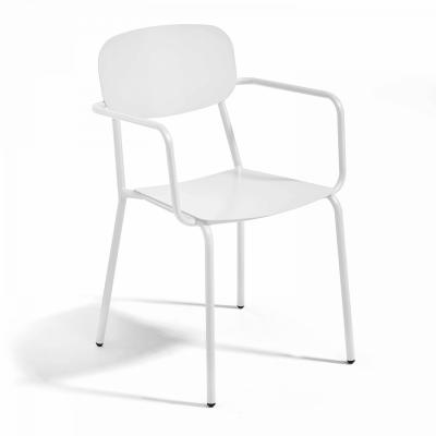 OVIALA Fauteuil de jardin en aluminium avec accoudoirs blanc - Blanc
