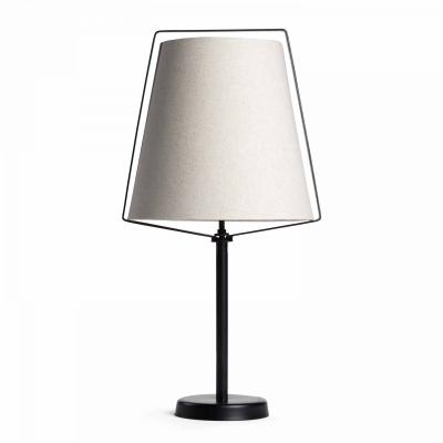 OVIALA Lampe &agrave; poser design avec abat-jour en lin - Beige