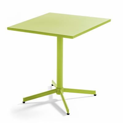 OVIALA Table de jardin bistrot - 70 x 70 x 72 cm - Acier - Palavas - Vert