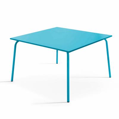  Table de jardin - 120 x 120 x 72 cm - Acier - Palavas - Bleu